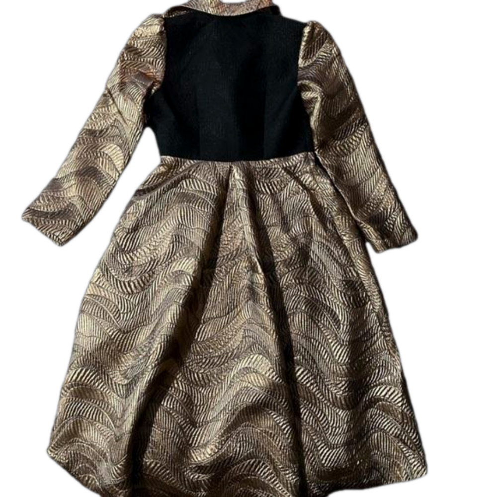MAKING THE CUT Standard Metallic Jaquard Coat & Scarf jacket gold NWT size small - Picture 11 of 14